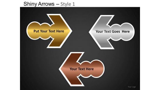 PowerPoint Process Business Education Shiny Arrows Ppt Design Slides