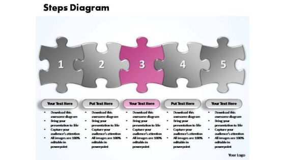 PowerPoint Process Business Five Improvement Steps Puzzle Ppt Slides