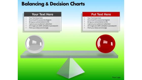 PowerPoint Process Business Growth Balancing Decision Charts Ppt Layouts