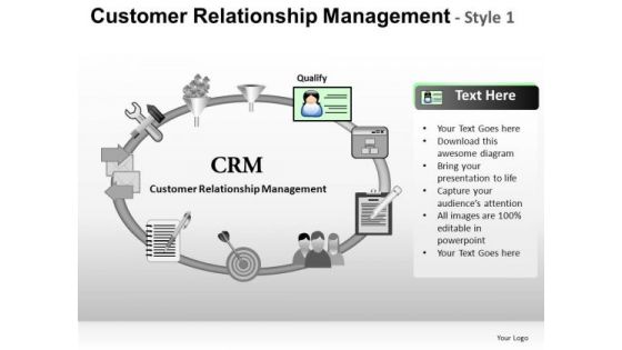 PowerPoint Process Business Growth Customer Relationship Management Ppt Templates