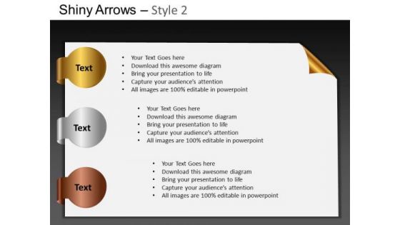 PowerPoint Process Business Growth Shiny Arrows 2 Ppt Slides