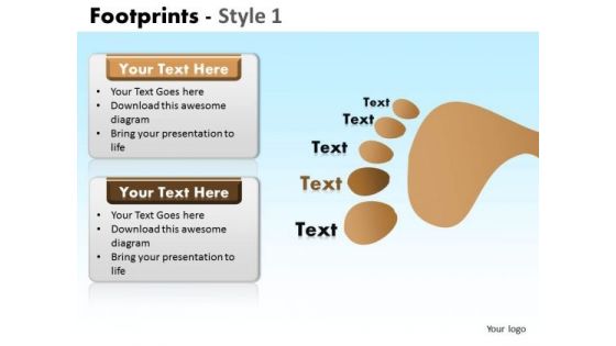 PowerPoint Process Business Leadership Footprints Ppt Templates