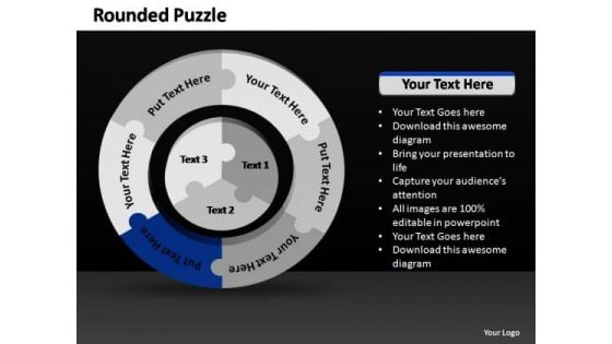 PowerPoint Process Business Rounded Puzzle Ppt Designs