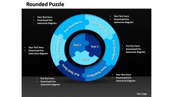 PowerPoint Process Business Rounded Puzzle Ppt Slides