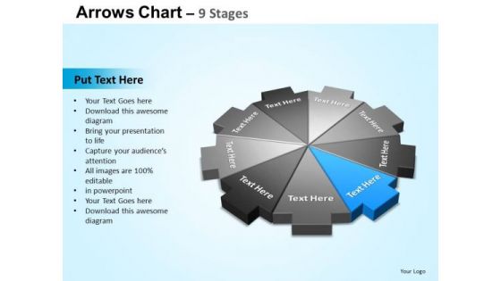 PowerPoint Process Chart Arrows Chart Ppt Slides