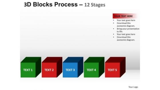 PowerPoint Process Chart Blocks Process Ppt Template