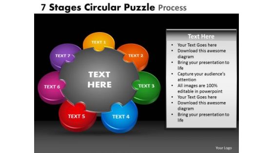 PowerPoint Process Chart Circular Puzzle Ppt Template