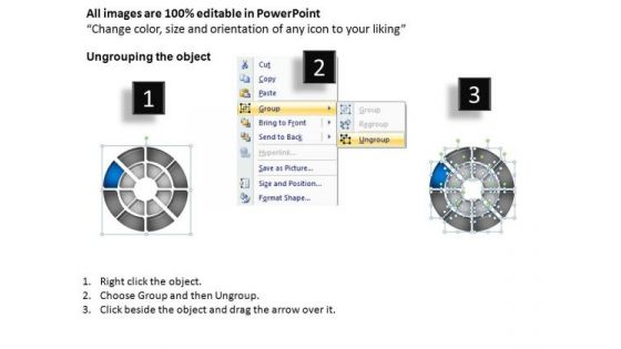 PowerPoint Process Chart Double Ring Ppt Design Slides