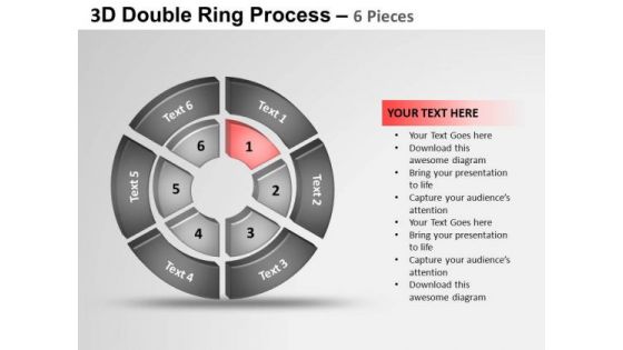 PowerPoint Process Chart Double Ring Ppt Slides