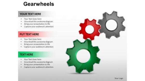 PowerPoint Process Chart Gear Wheel Ppt Slidelayout