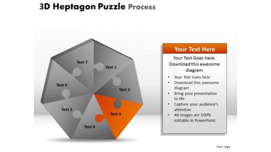 PowerPoint Process Chart Heptagon Puzzle Ppt Slide