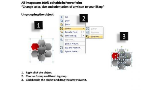 PowerPoint Process Chart Hexagon Jigsaw Ppt Presentation Designs