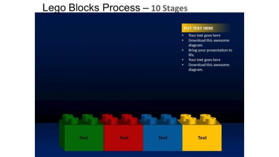 PowerPoint Process Chart Lego Blocks Ppt Slides