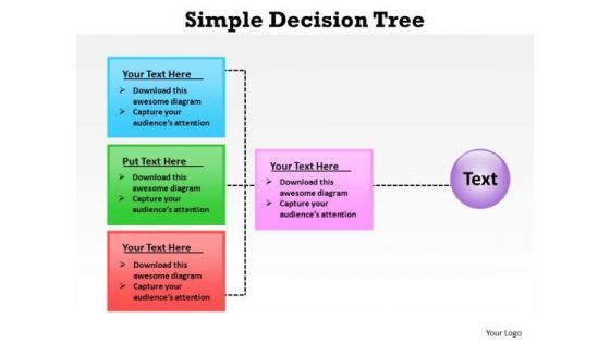 PowerPoint Process Chart Simple Decision Tree Ppt Template