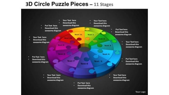 PowerPoint Process Circle Chart Circle Puzzle Diagram Ppt Template