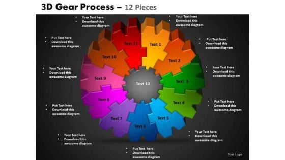 PowerPoint Process Circle Chart Gear Process Ppt Design