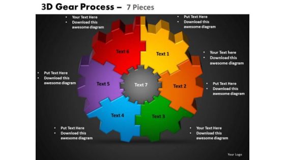 PowerPoint Process Circle Chart Gear Process Ppt Slide