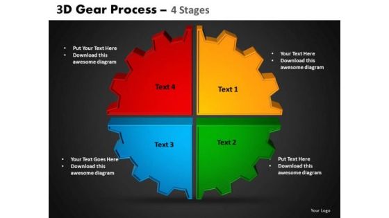PowerPoint Process Circle Chart Gear Process Ppt Slides