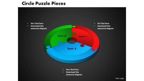 PowerPoint Process Circle Puzzle Graphic Ppt Slides