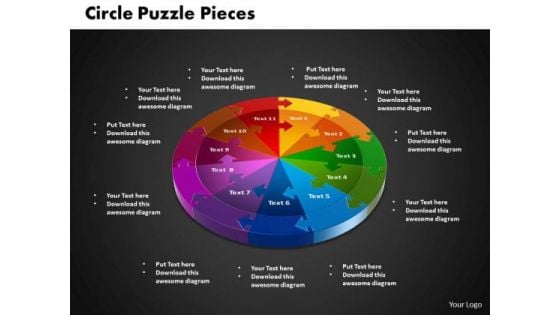 PowerPoint Process Circle Puzzle Leadership Ppt Template