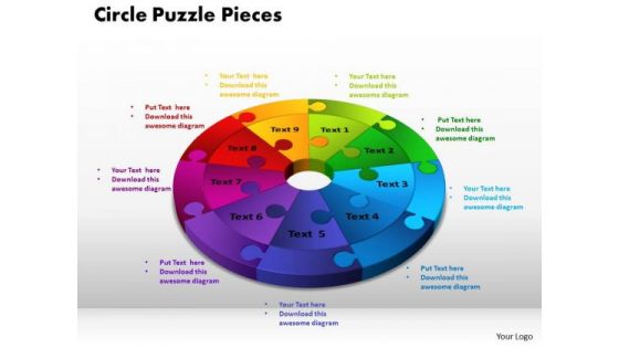 PowerPoint Process Circle Puzzle Pieces Business Ppt Theme