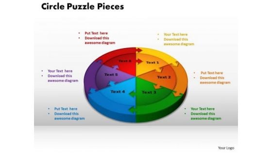 PowerPoint Process Circle Puzzle Pieces Success Ppt Presentation