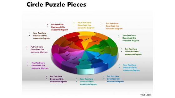 PowerPoint Process Circle Puzzle Pieces Success Ppt Template