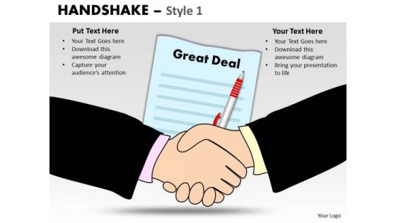 PowerPoint Process Company Handshake Ppt Backgrounds