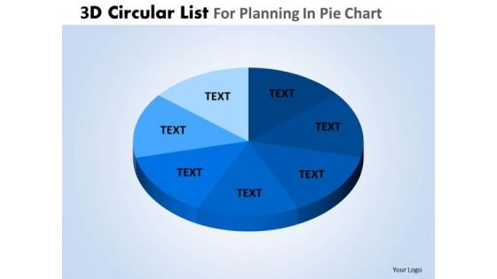 PowerPoint Process Company Leadership 3d Circular Chart List Ppt Slide