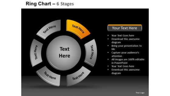 PowerPoint Process Company Ring Chart Ppt Design Slides