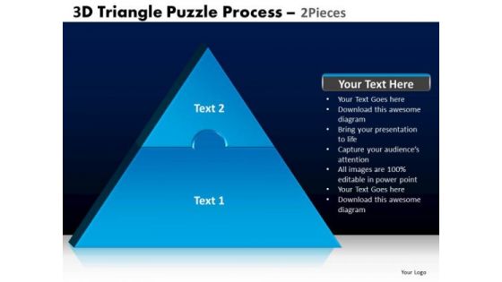 PowerPoint Process Company Triangle Puzzle Ppt Layouts