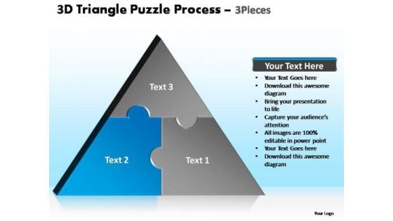 PowerPoint Process Company Triangle Puzzle Ppt Templates