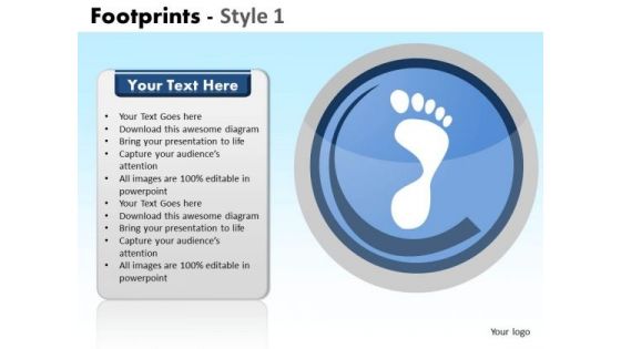 PowerPoint Process Corporate Growth Footprints Ppt Slides