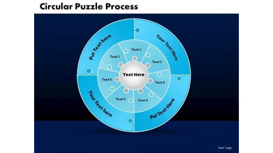 PowerPoint Process Cycle Process Circular Puzzle Ppt Backgrounds