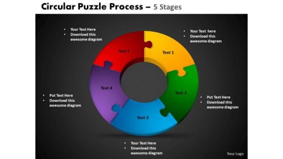 PowerPoint Process Cycle Process Circular Puzzle Ppt Design Slides