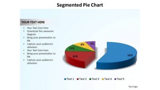 PowerPoint Process Data Driven Segmented Piechart Ppt Design Slides