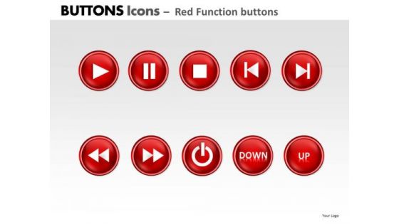 PowerPoint Process Diagram Buttons Icons Ppt Backgrounds