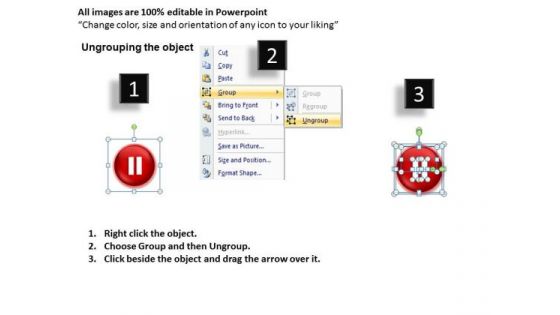 PowerPoint Process Diagram Buttons Icons Ppt Backgrounds