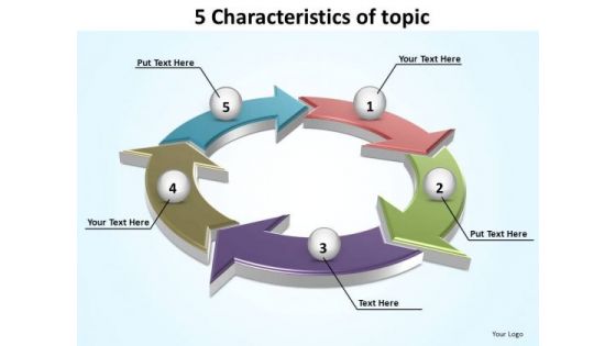 PowerPoint Process Diagram Characteristics Of Topic Ppt Template