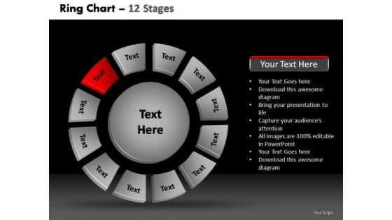 PowerPoint Process Diagram Donut With Core Ppt Backgrounds