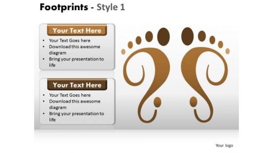 PowerPoint Process Diagram Footprints Ppt Slides