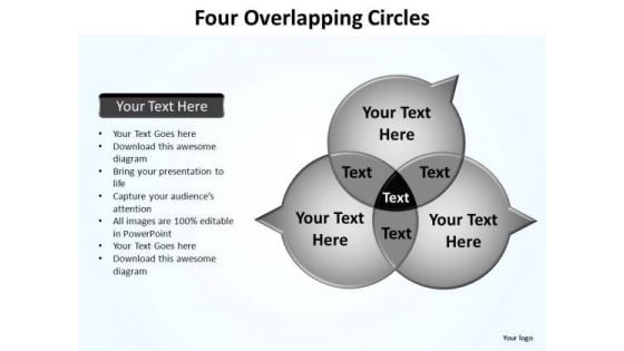 PowerPoint Process Diagram Four Overlapping Ppt Presentation