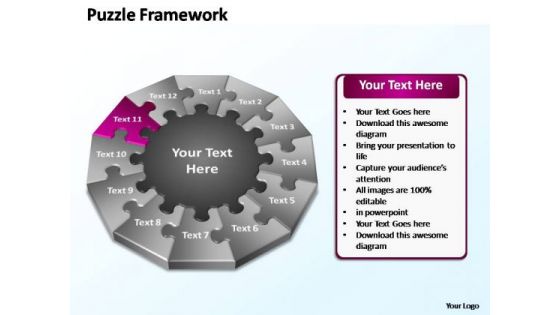 PowerPoint Process Diagram Puzzle Framework Ppt Template