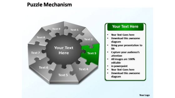 PowerPoint Process Diagram Puzzle Mechanism Ppt Template