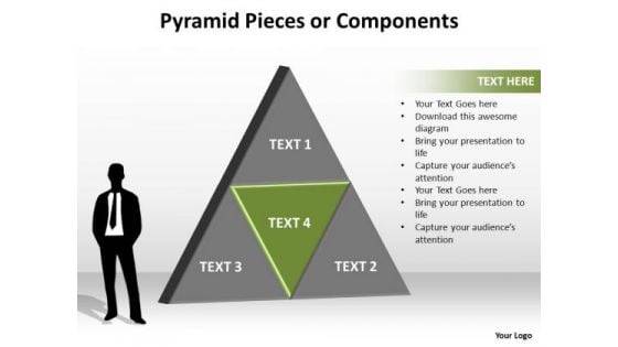 PowerPoint Process Diagram Pyramid Pieces Ppt Slide