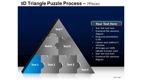 PowerPoint Process Diagram Triangle Puzzle Ppt Backgrounds