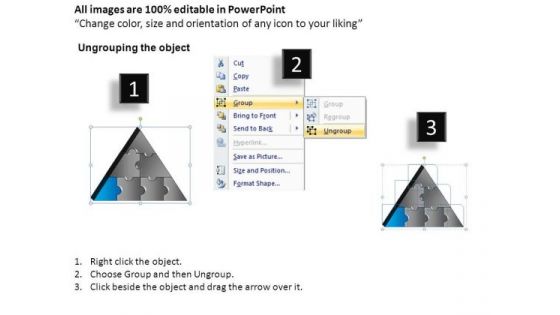 PowerPoint Process Diagram Triangle Puzzle Ppt Backgrounds