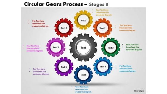 PowerPoint Process Download Circular Gears Ppt Slide