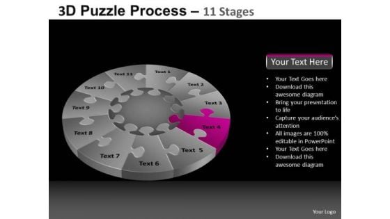 PowerPoint Process Download Pie Chart Puzzle Process Ppt Slide