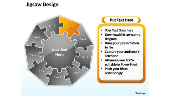 PowerPoint Process Editable Jigsaw Format Ppt Slide